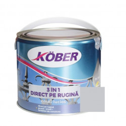Vopsea Email Pentru Metal 3 In 1 Direct Pe Rugina  Int/ext Argintiu Kober 2.5 L