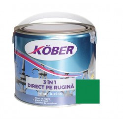 Vopsea Email Pentru Metal 3 In 1 Direct Pe Rugina  Int/ext Verde Luminos Kober 2.5 L