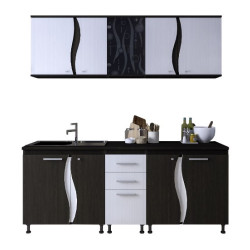 Bucatarie Cip Iii S Combi 1 D200x60x200 Wenge/alb Hacienda