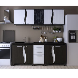 Bucatarie Cip Iii S Combi 1 D200x60x200 Wenge/alb Hacienda