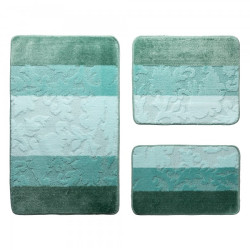 Set Covorase Baie Cu 3 Piese Classic Turcoaz 60x100cm 50x60cm 40x60cm