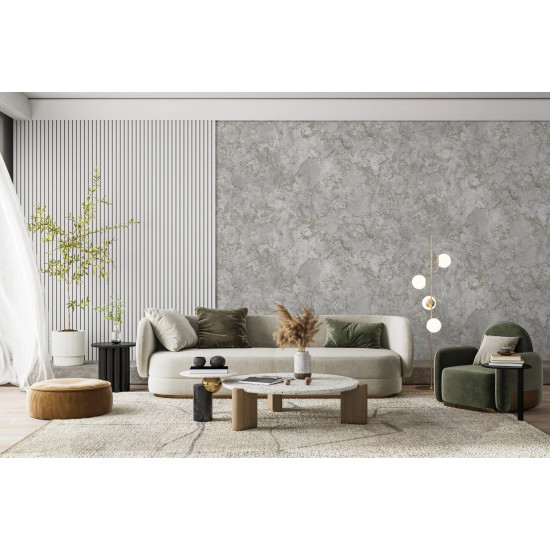 Tapet Vinil Superlavabil Antibacterian Ignifug Model Stucco Gri Icon 24109-2 10.6 Mp/rola