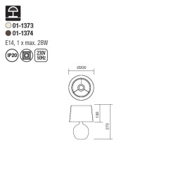 Veioza Home Ve 1x28w  E14 White/beige (5.1.1)