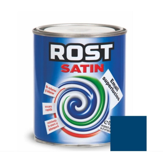 Vopsea Email Rost Satin Superlucios Albastru 0.6l