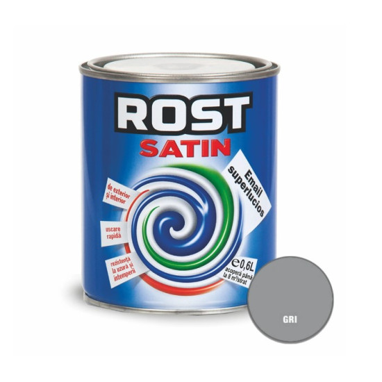 Vopsea Email Rost Satin Superlucios Gri 0.6l