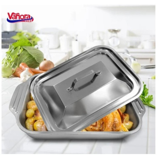 Tava Inox Cu Capac 36.5x22x7 Cm Zira