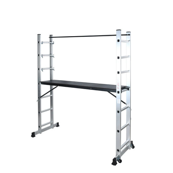 Schela Aluminiu Alx Mobila Pliabila O Podina  2x7 Trepte Inaltime Lucru 3.26m