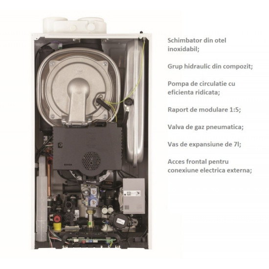 Centrala Termica Pe Gaz In Condensatie Baxi Prime Q28 28kw + Kit Evacuare 7825430pa Centrala Termica Pe Gaz In Condensatie Baxi Prime Q28 28kw + Kit Evacuare 7825430pa