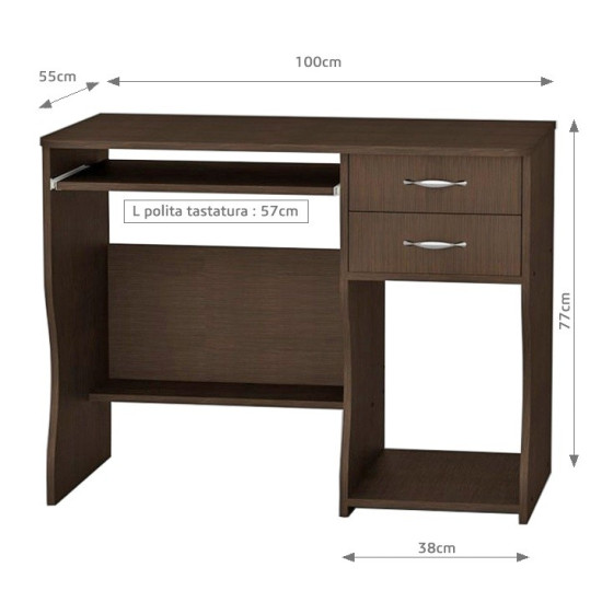 Birou Pc Skm-7 Ua Wenge 100x55x77 Cm