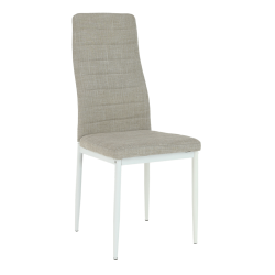 Scaun Textil Bej/metal Alb Coleta Nova