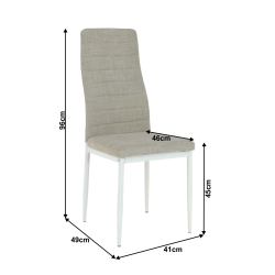 Scaun Textil Bej/metal Alb Coleta Nova