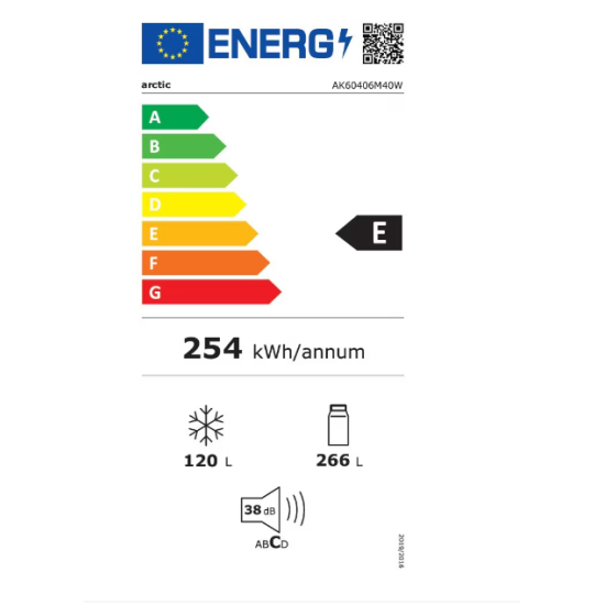 Combina Frigorifica Arctic 386l Clasa E Ak60406m40w Alb