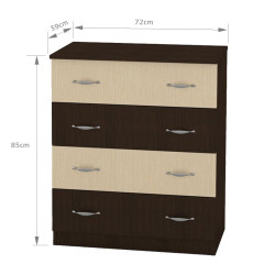 Comoda 4b Ro Wenge-mesteacan 72x39x85cm