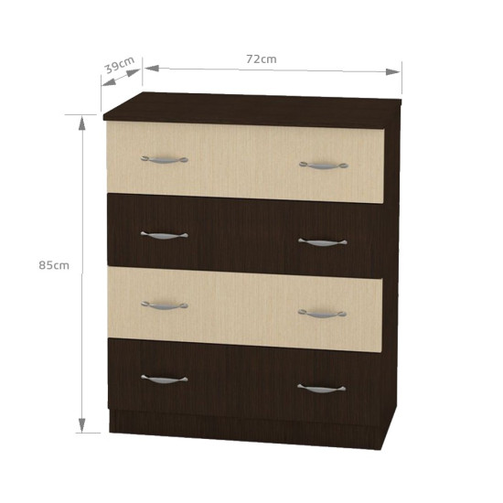 Comoda 4b Ro Wenge-mesteacan 72x39x85cm