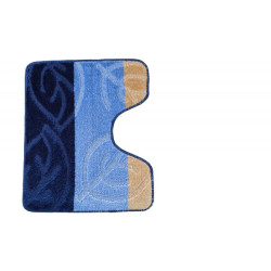 Set Covorase De Baie Mari 2 Piese Leaf Tricolor Albastru 60x100 Cm Si 60x50 Cm