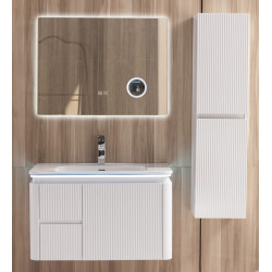 Set Mobilier Baie Cappadocia Cu Lavoar 80 Cm Alb