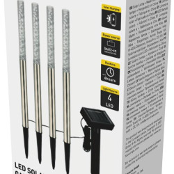 Lampa Solara De Gradina 4x Led 47cm Otel Inoxidabil Entac