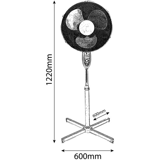 Ventilator Cu Picior 44w Cu Telecomanda Si Pulsare Entac Alb