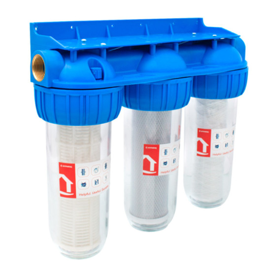 Filtru Apa Triplu Cu Carbune/bumbac/sita 3x3/4