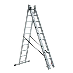 Scara Aluminiu Alx Adaptabila 3x10 Trepte Inaltime 6.5m 150 Kg