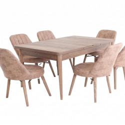 Set Masa + 6 Buc Scaune Lemn Karegold - Amalfi
