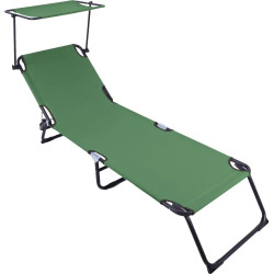 Sezlong Cu Parasolar Heinner 186x55x24cm Verde Dszp011