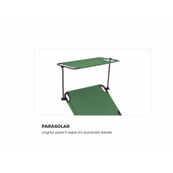 Sezlong Cu Parasolar Heinner 186x55x24cm Verde Dszp011