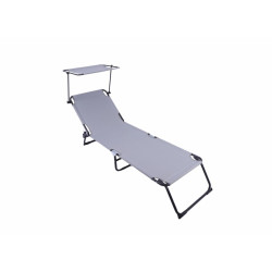 Sezlong Cu Parasolar Heinner 186x55x24cm Gri Dszp012
