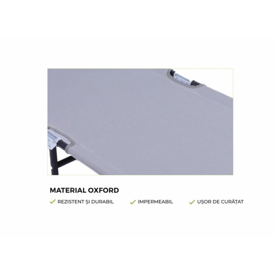 Sezlong Cu Parasolar Heinner 186x55x24cm Gri Dszp012