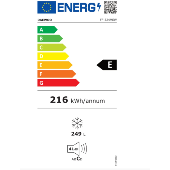 Lada Frigorifica Daewoo Ff-324mew 249l Clasa E Alb