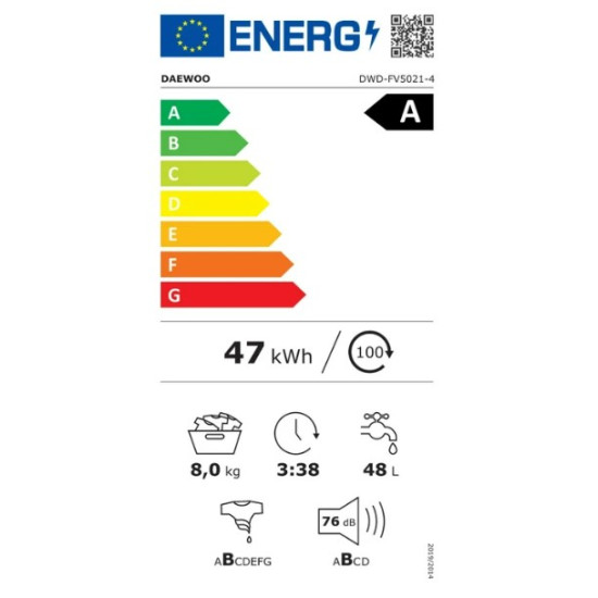 Masina De Spalat Rufe Daewoo Dwd-fv5021-4 8kg 1400rpm 48l Alba