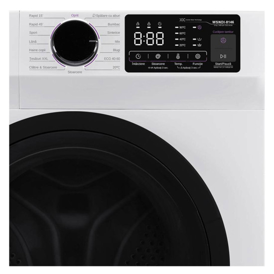 Masina De Spalat Rufe Samus Wsndi-8146 8kg 15 Programe 1400rpm Clasa A Alb