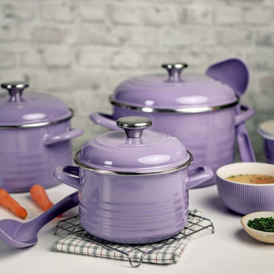 Oala Standard Wave 16 Cm Violet Cu Capac Metalac Oala Standard Wave 16 Cm Violet Cu Capac Metalac
