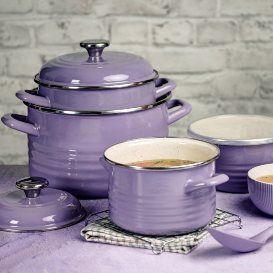 Oala Standard Wave 24 Cm Violet Cu Capac Metalac Oala Standard Wave 24 Cm Violet Cu Capac Metalac