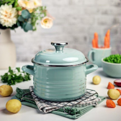 Oala Standard Wave 16 Cm Verde Cu Capac Metalac