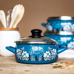 Cratita Adanca Emailata Cu Capac 16 Cooking Delight Metalac