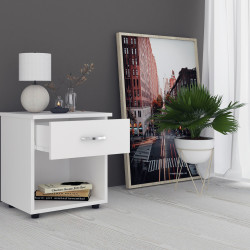 Noptiera Ro Alb 1 Sertar 40x34x44 Cm