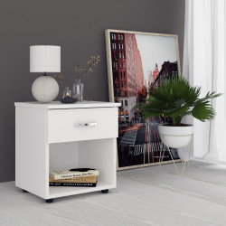 Noptiera Ro Alb 1 Sertar 40x34x44 Cm