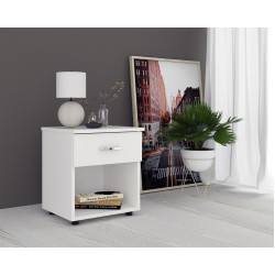 Noptiera Ro Alb 1 Sertar 40x34x44 Cm