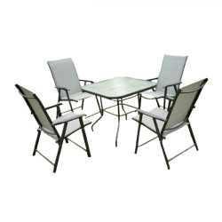 Set Mobilier Gradina Masa 80x80 Cu 4 Scaune Pliabile Dalma Heinner