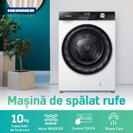 Masina De Spalat Rufe Heinner Hwm-h1014ivka 10kg 1400rpm Clasa A Alb