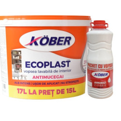 Vopsea Lavabila Interior Ecoplast Antimucegai Alb 17 L + Amorsa G8109 Kober 3 L Vopsea Lavabila Interior Ecoplast Antimucegai Alb 17 L + Amorsa G8109 Kober 3 L