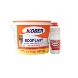 Vopsea Lavabila Interior Ecoplast Antimucegai Alb 17 L + Amorsa G8109 Kober 3 L