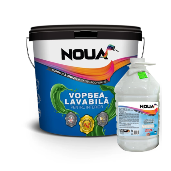 Vopsea Lavabila Interior Noua 15l + Amorsa Acrilica 5l