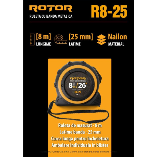 Ruleta 8mx25mm Rotor R8-25 Ruleta 8mx25mm Rotor R8-25
