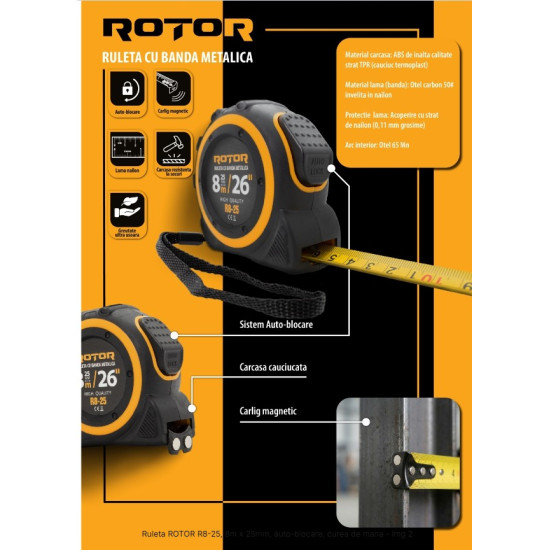 Ruleta 8mx25mm Rotor R8-25 Ruleta 8mx25mm Rotor R8-25