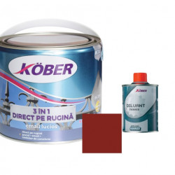 Pachet Promo Kober Email 3in1 Rosu Maro 2.5l + Diluant Hammer D810-f0.25l