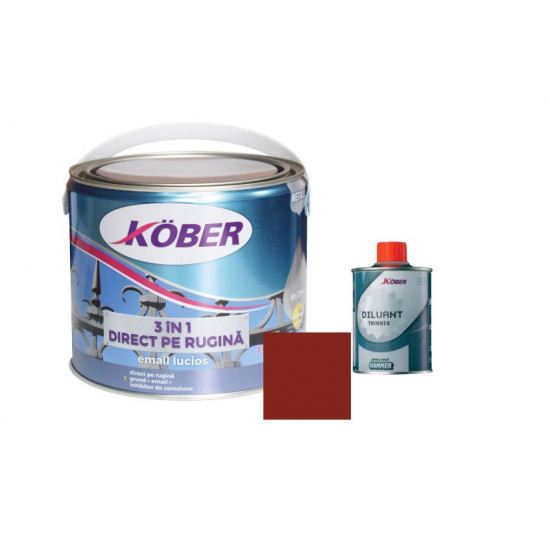 Pachet Promo Kober Email 3in1 Rosu Maro 2.5l + Diluant Hammer D810-f0.25l Pachet Promo Kober Email 3in1 Rosu Maro 2.5l + Diluant Hammer D810-f0.25l