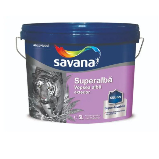 Vopsea Superlavabila Savana Superalba Exterior 5l