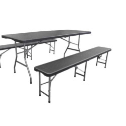 Set Mobilier De Gradina(1+2) Tip Berarie Antracit- Hechtfoldisrattanset